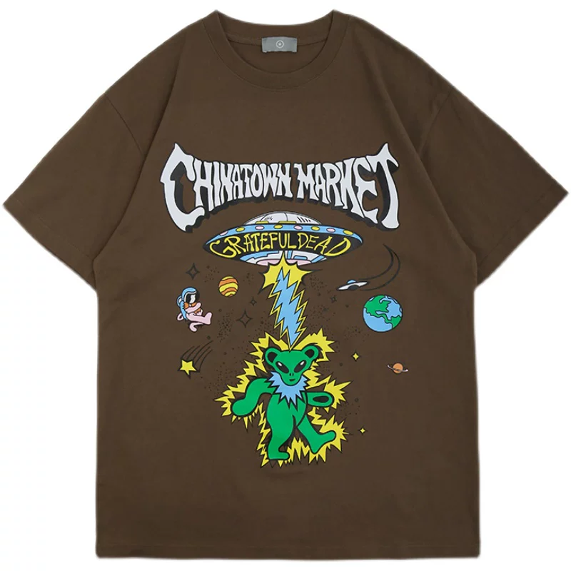 3 Options alien cartoon printed casual T-shirt