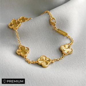V gold Italian precision brushed texture high-end minimalist bracelet