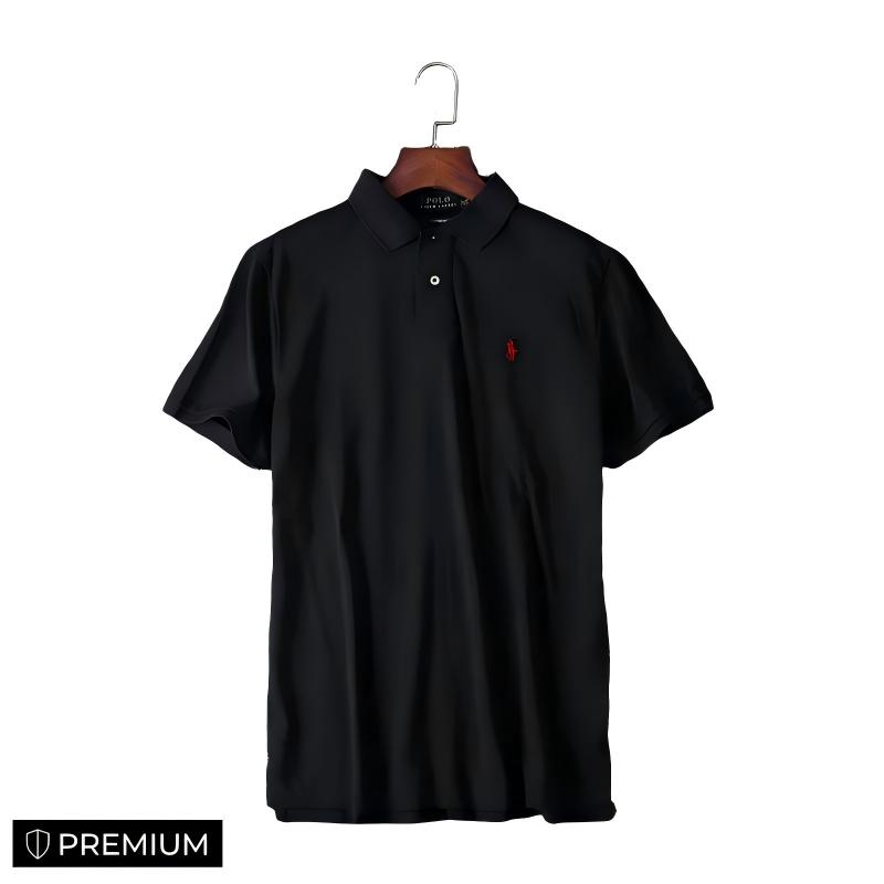 RL Pony Logo Business Short-Sleeve T-Shirt with Lapel