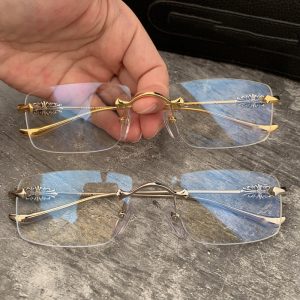 Chrome Star Rimless Retro Square Fashion Glasses