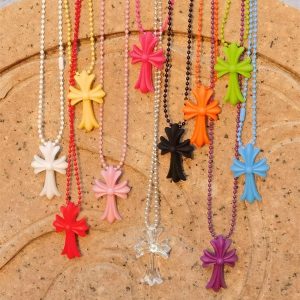 Colorful cross necklace