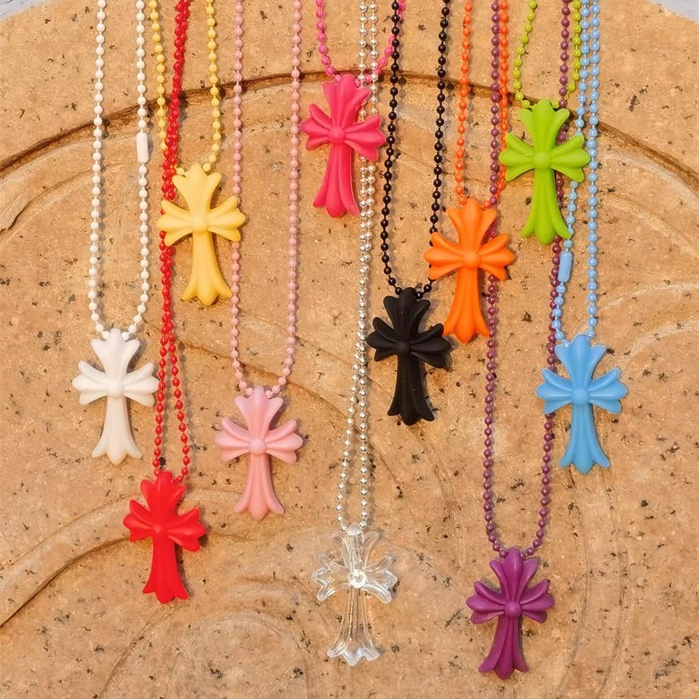 Colorful cross necklace