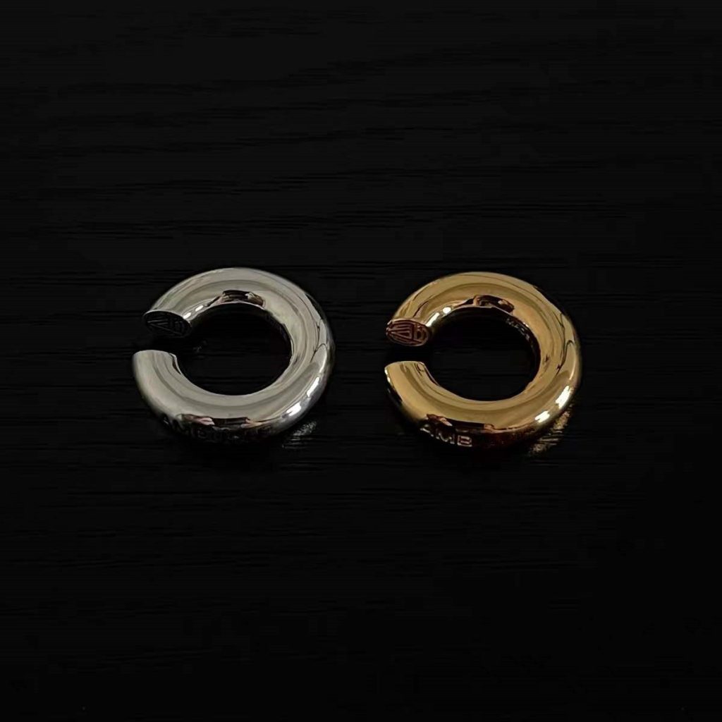 18K Gold AMB Letter Earrings