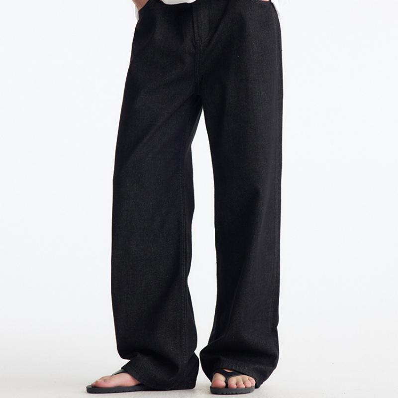 2021M fit classic dark blue raw denim straight leg jeans