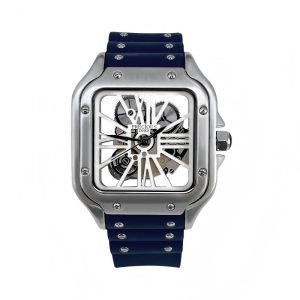 Quartz square skeleton waterproof watch