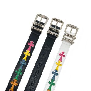 2026 New Chrome Hearts Vintage Colored Leather Belt