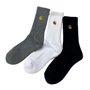 Carhartt embroidered high-top all-season cotton socks（3PCS）