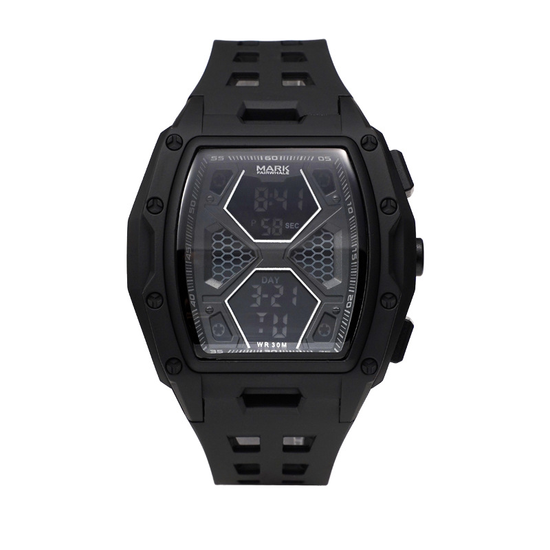 New digital tonneau-style men's luminous watch
