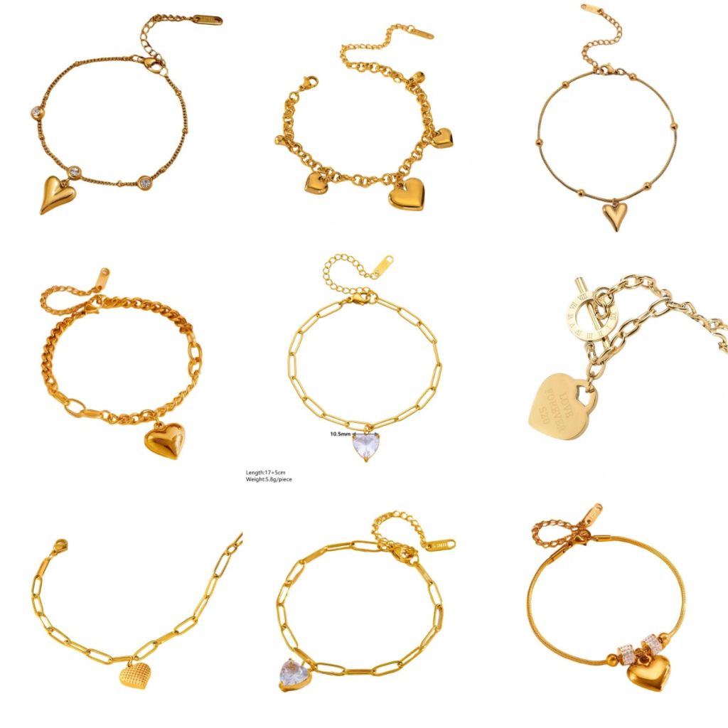 Heart Love Jewelry 18K Gold Bracelet Christmas Gift