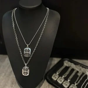 High Quality Chrome Hearts Shield Long Necklace