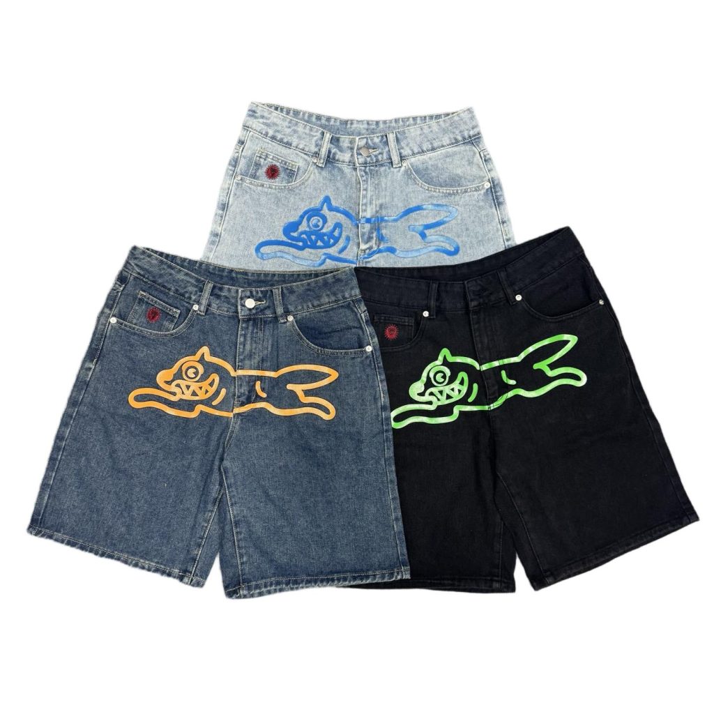BBC ICECREAM Flying Dog Denim Shorts