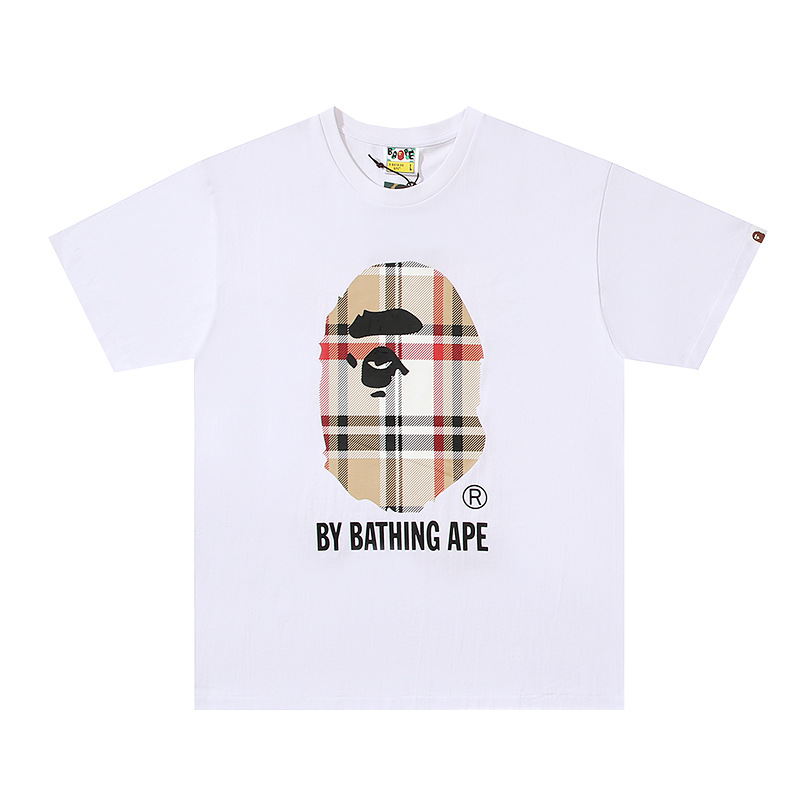 BAPE Check Print Short Sleeve Heavyweight Quality