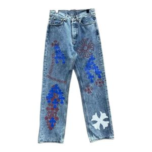 Chrome Hearts Cross & Sanskrit Denim Jeans