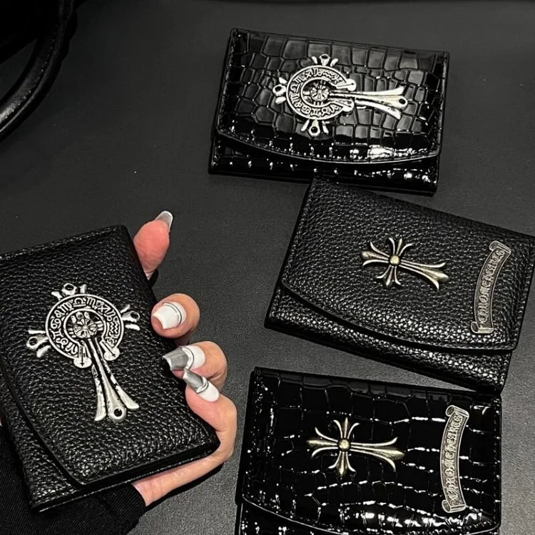 Chrome Hearts Lychee-Grained Cardholder & Coin Purse