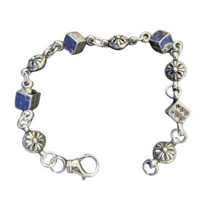 Premium Chrome Hearts Dice Lobster Clasp Stamped Bracelet