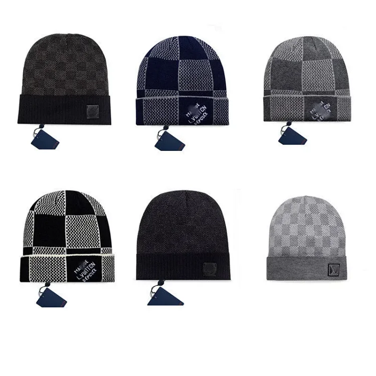 LV Classic Correct Letter Leather Patch Knit Beanie