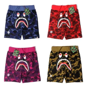Streetwear Camo Letter Shark Casual Shorts