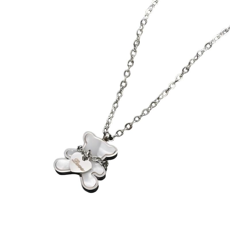 Cute Bear Heart Necklace Set