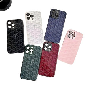 Goyard with Lens Film Phone Case for iPhone 14/15 Pro