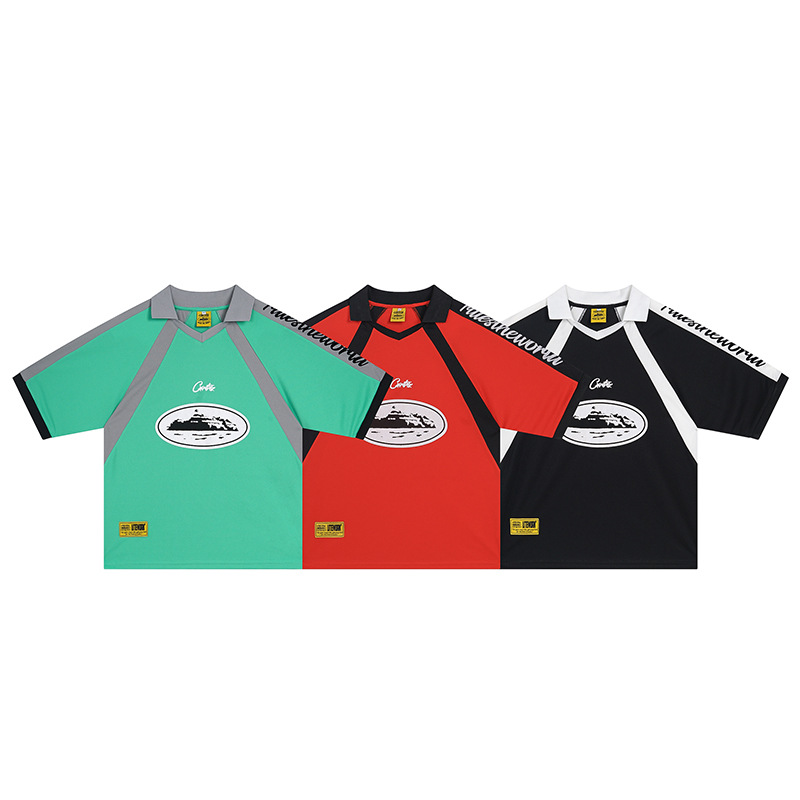 2026 New CORTEIZ Color Block Jersey Polo T-Shirt