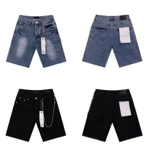 Streetwear New Pule Washed Casual Chain Jeans