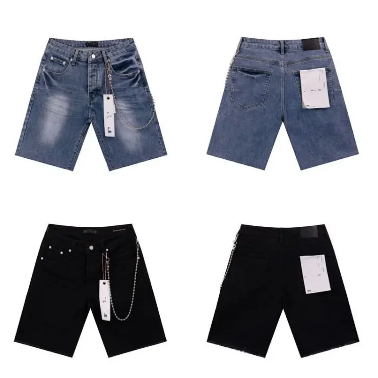 Streetwear New Pule Washed Casual Chain Jeans