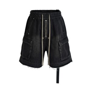 High Street RO Style Multi-Pocket Drawstring Denim Shorts