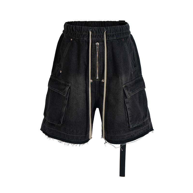 High Street RO Style Multi-Pocket Drawstring Denim Shorts