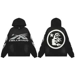 Hell Star Distressed Letter Hoodie
