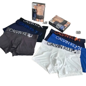 3-Pack Large CK Letter Ice Silk Boxer Briefs for Men