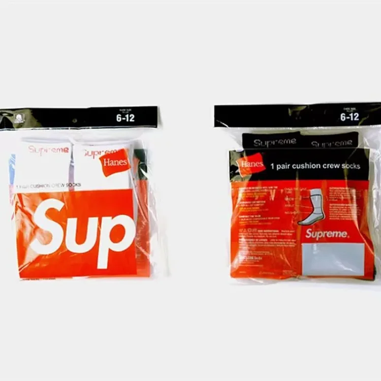 2-Pair Pack SUP Hane Crew Socks Terry Bottom Sports Socks