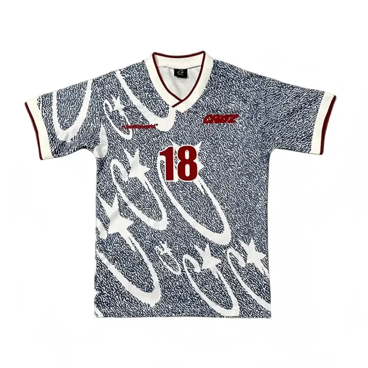 CORTEIZ Blue White All-Over Print Soccer Jersey