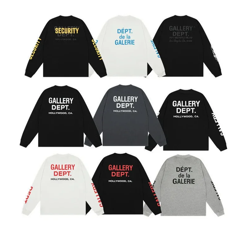 High Quality GALLERY DEPT. Letter Print Long Sleeve T-Shirt