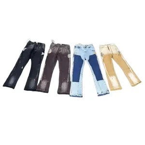 GALLERY DEPT. Patchwork Washed Splash Ink Jeans