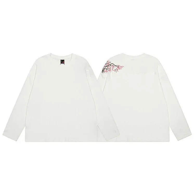 derschutze Cherry Blossom Embroidered Waffle Long Sleeve