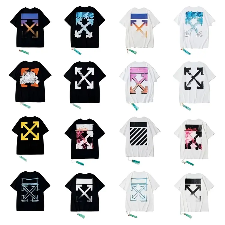 Streetwear Off-White Arrow Gradient Splash T-Shirt