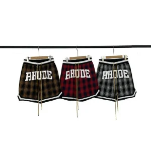RHUDE Stripe Plaid Mesh 5-Inch Shorts