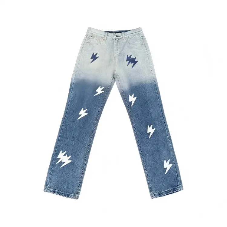 High Quality Lightning Heavyweight Washed Straight Jeans
