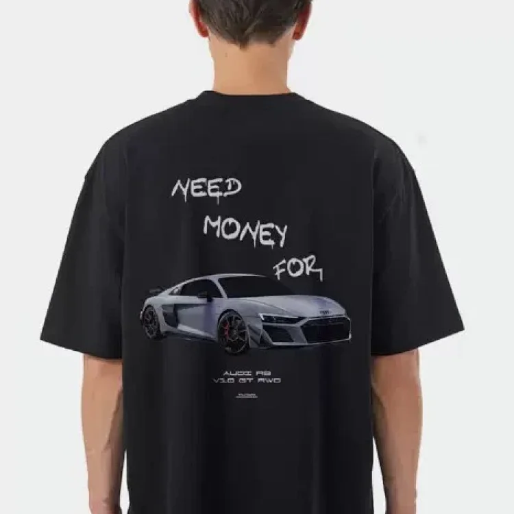 New High Street 3D Car Print Heavyweight Cotton T-Shirt