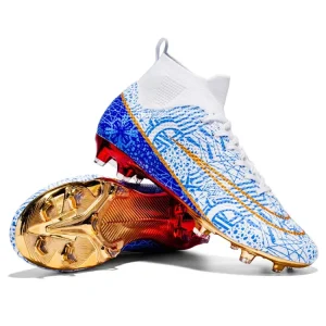 Big Size Gold-Plated Sole AG Studded Soccer Shoes