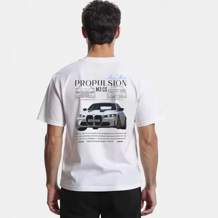 New High Street 3D Car Print Heavyweight Cotton T-Shirt
