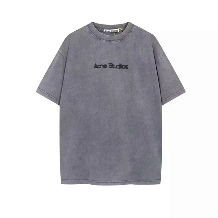 AC Faded Logo Tee Distressed Flocked Print T-Shirt