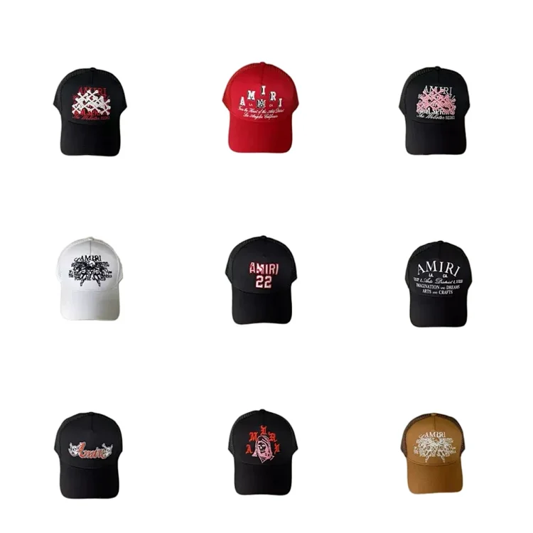 AMIRI Letter Embroidered Curved Brim Baseball Cap