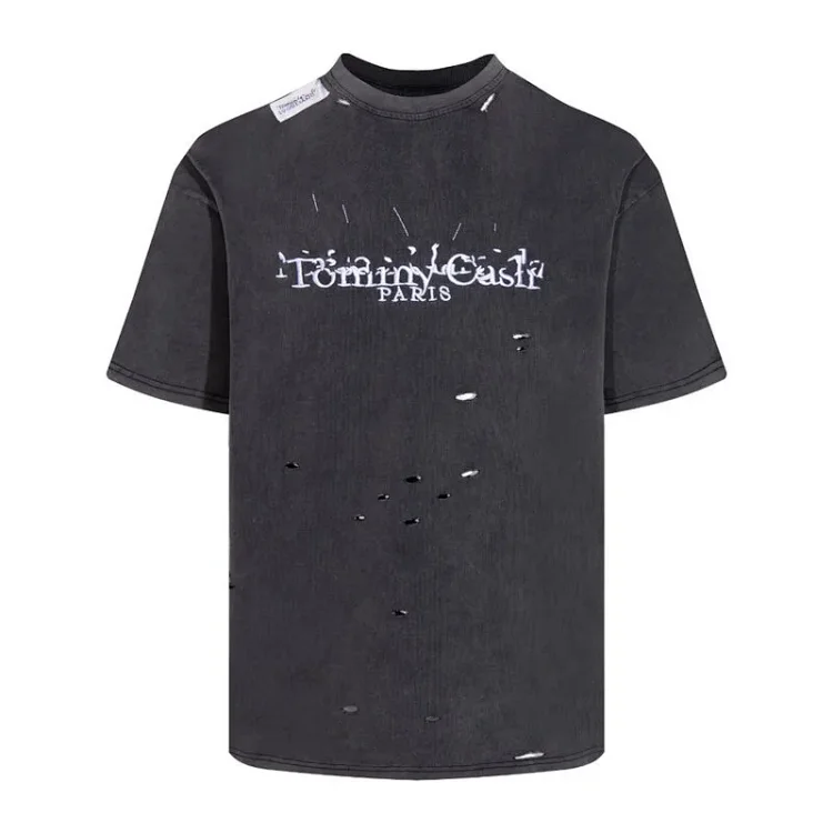 Collaboration Distressed Parody Crewneck T-Shirt