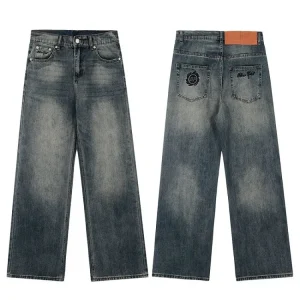 Broken Planet BP Embroidered Letter Denim Straight Leg Pants