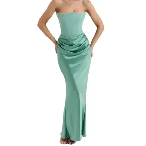 2026 New Multi-Color Waist-Cinching Strapless Off-Shoulder Dress