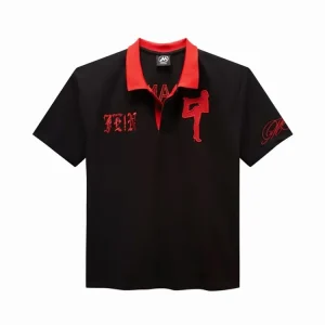 Mowalola New Vintage YVL Embroidered ALT Slim Fit Polo T-Shirt
