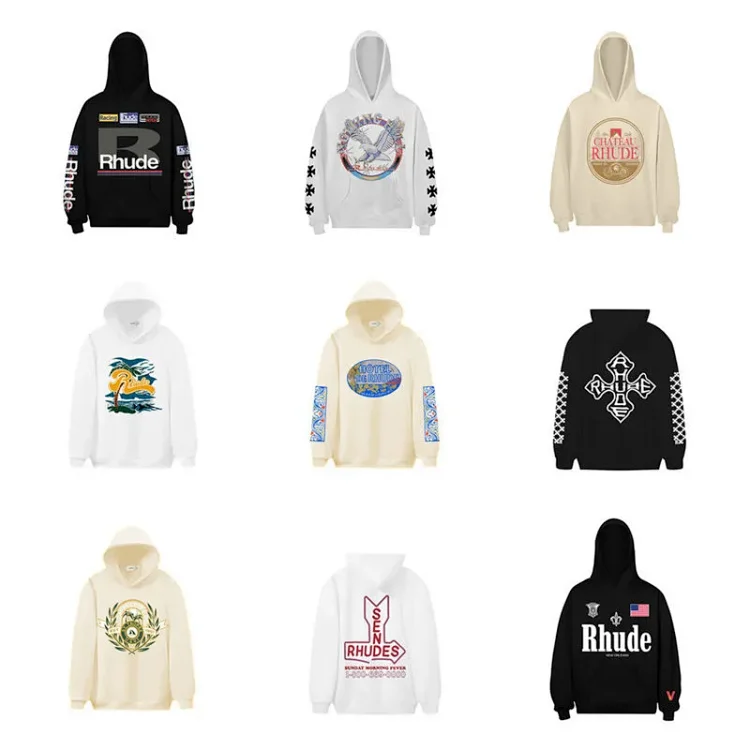 RHUDE Geometric Pattern Hoodie