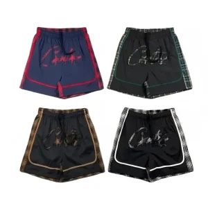 CORTEIZ Embroidered Patchwork Plaid 5-Inch Shorts