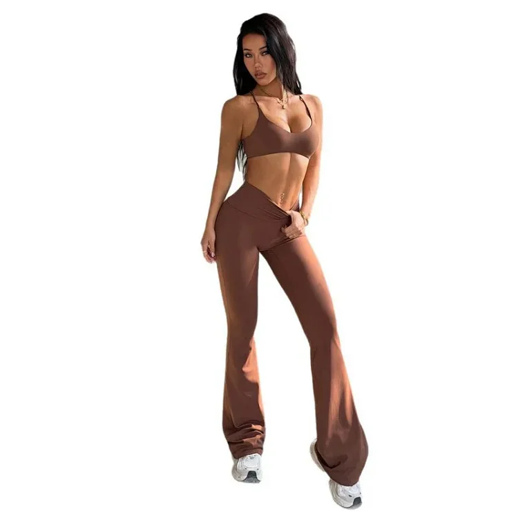 Yoga U-Neck Tank Top Hip-Hugging Sports Set